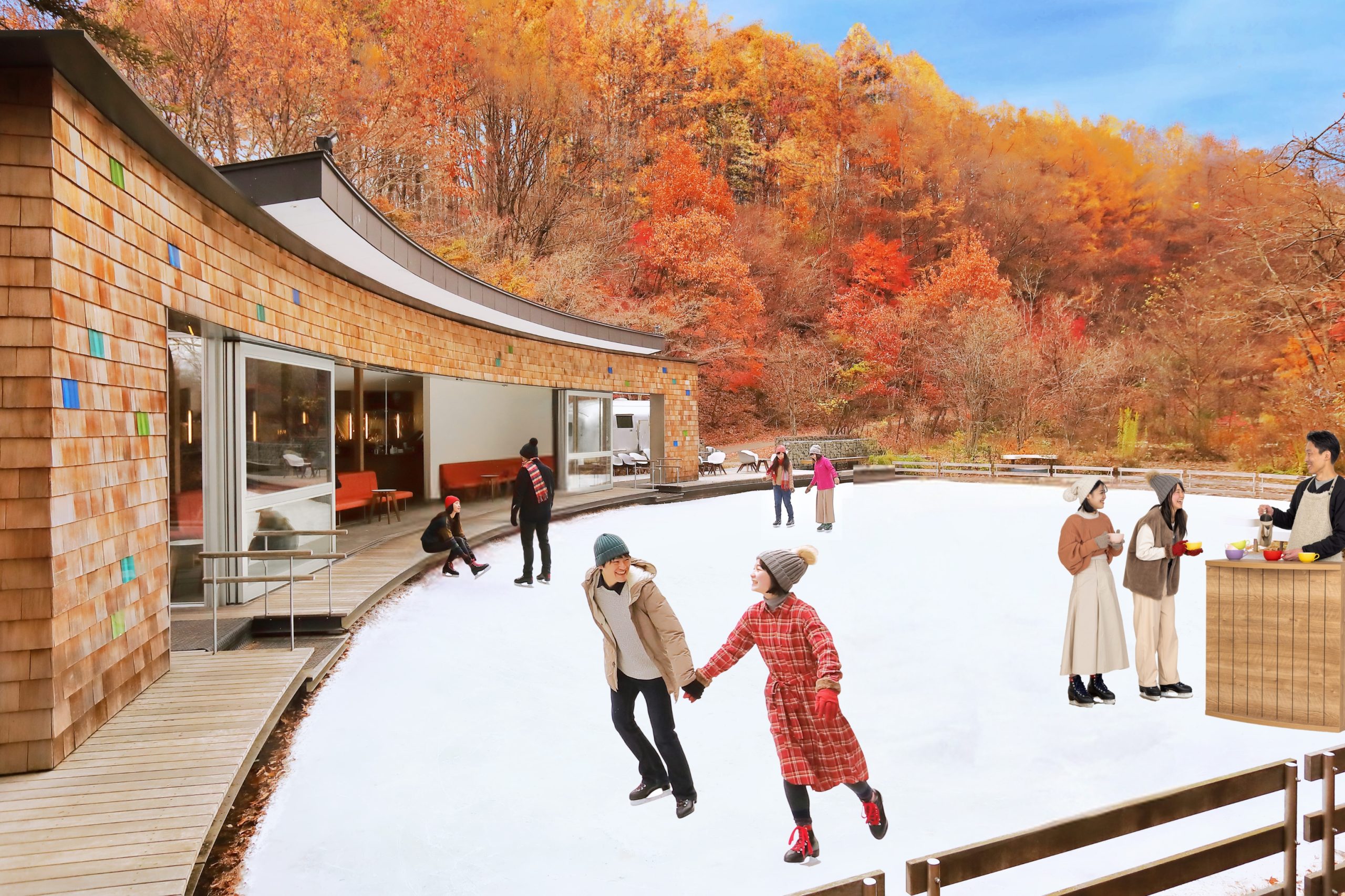 Opening on October 10th! Enjoy the autumn foliage at the Keraike Ice Skating Rink